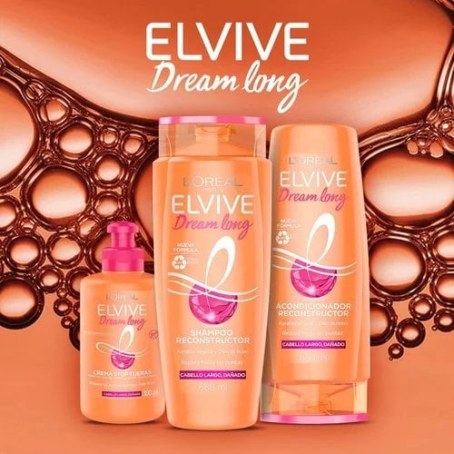 aceite de ricino cabello elvive dream long shampoo acondicionador y crema para peinar